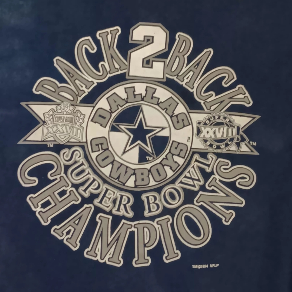 Dallas Cowboys Back To Back Superbowl Champions Mens Hooded Sweatshirt Size Xl
